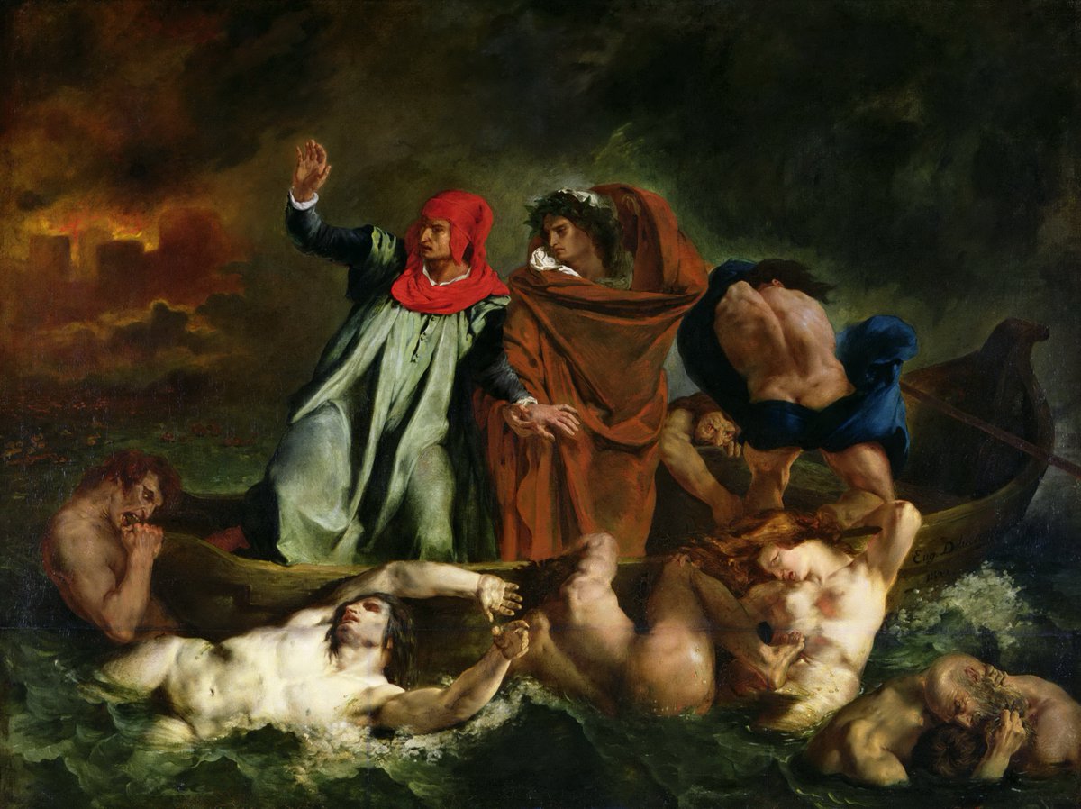 TomLikesRobots's tweet photo. Full Circle.
I was watching The House that Jack Built and loved the boat scene which Lars Von Trier based on The Barque of Dante by Delacroix.
I took a screenshot and rendered it using img2img in Delacroix's style.
Painting->Movie->Painting
#AIart #stablediffusion https://t.co/em2Uig8aOh