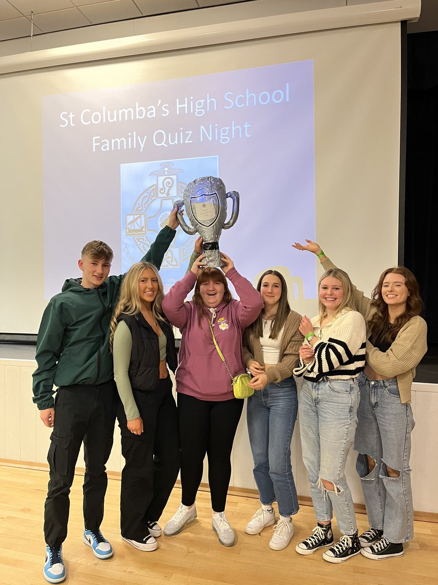 SClpl's tweet photo. And the winners are… Harvey’s Hunnies from S6! Thanks to everyone who came along to our Family Quiz Night @_stcolumba . It was a great evening! https://t.co/S0pIhyZJvw