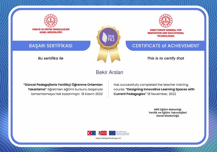 #Design FILS Eğitimi Proje Sonu Sertifikamız Geldi...