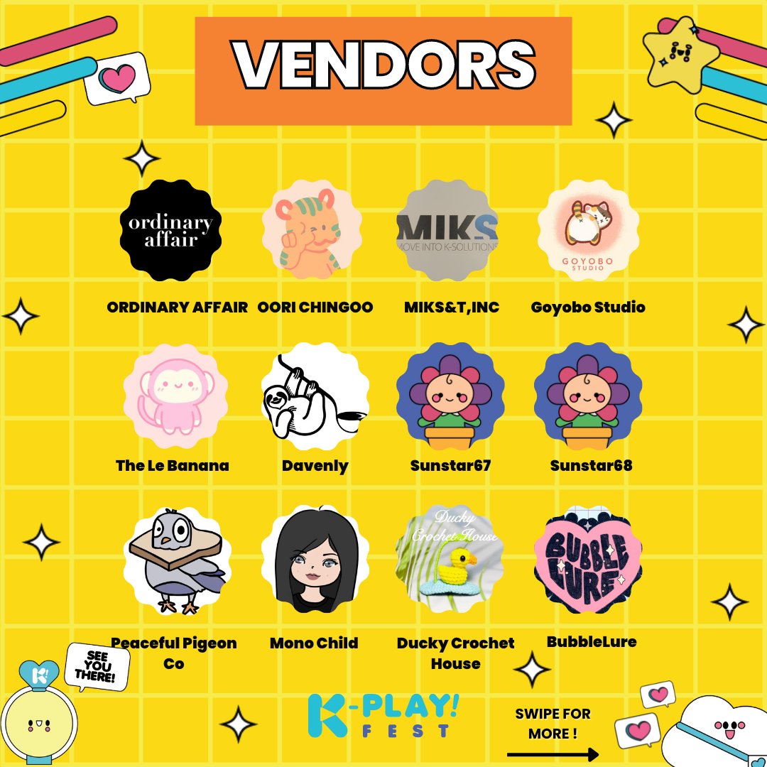 kplayfest's tweet photo. LOOK EVERYONE ‼️ EVEN MORE VENDORS FOR 
K-PLAY! FEST LA 2023 💙✨ https://t.co/PCOVlSqqOv