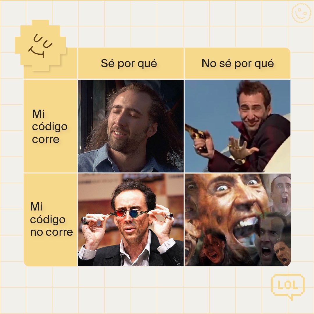 tripleten_latam's tweet image. Como cuando… 🤣🤣🤣
.
.
.
.
#PracticumVibes #PracticumLatam #meme #memesespañol #techmemes #programmerhumor