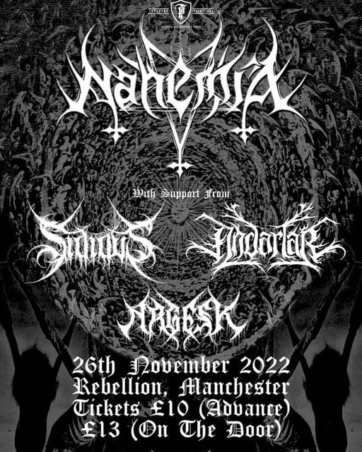 rgesk's tweet photo. Home town gig tomorrow, Manchester Rebellion with Andartar, Sidious and Nahemia. 

First hometown gig with the new chap on bass. He's gone and learned the names of our songs and everything which is kind of... odd. I don't know why you'd waste braincells on that sort of thing. https://t.co/cts9FNL5oc