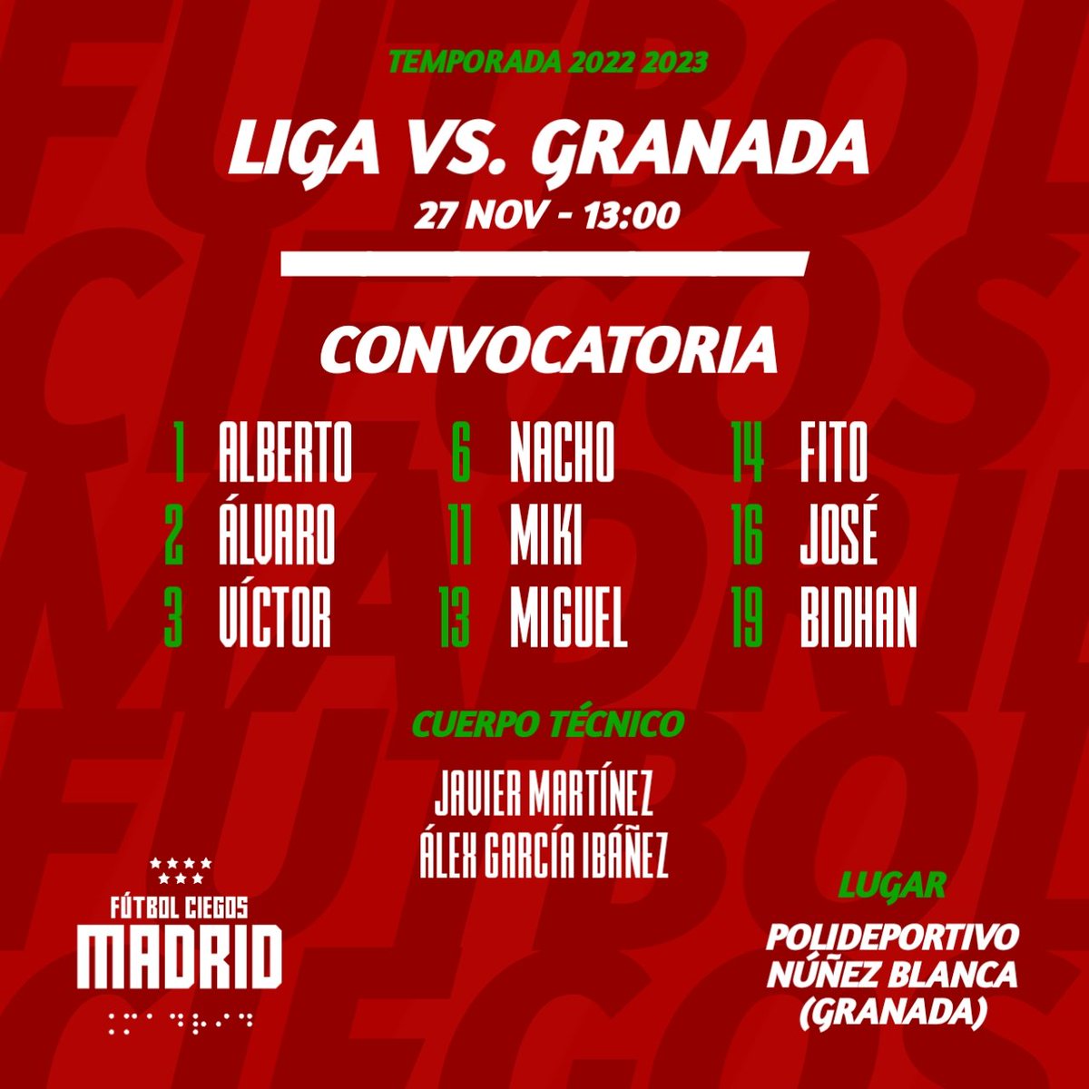 FCiegosMadrid's tweet photo. 📝 LA #CONVOCATORIA DEL MÍSTER https://t.co/Kyui8mXF2I