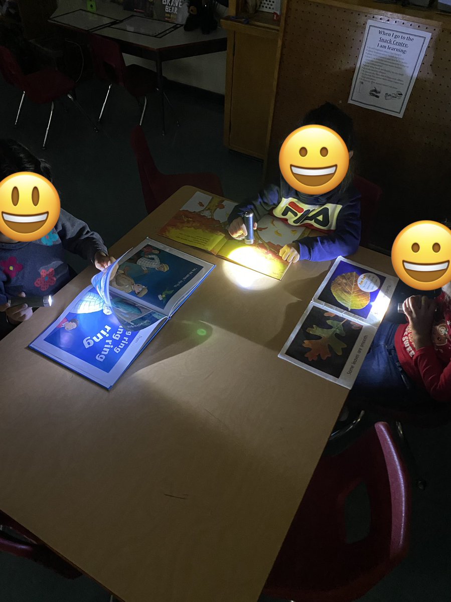 Our kinders think reading is much more fun by flashlight! @LN10Alvarez <a href="/LC2_TDSB/">Learning Centre 2</a> <a href="/EarlyYearsTDSB/">TDSB Early Years</a>