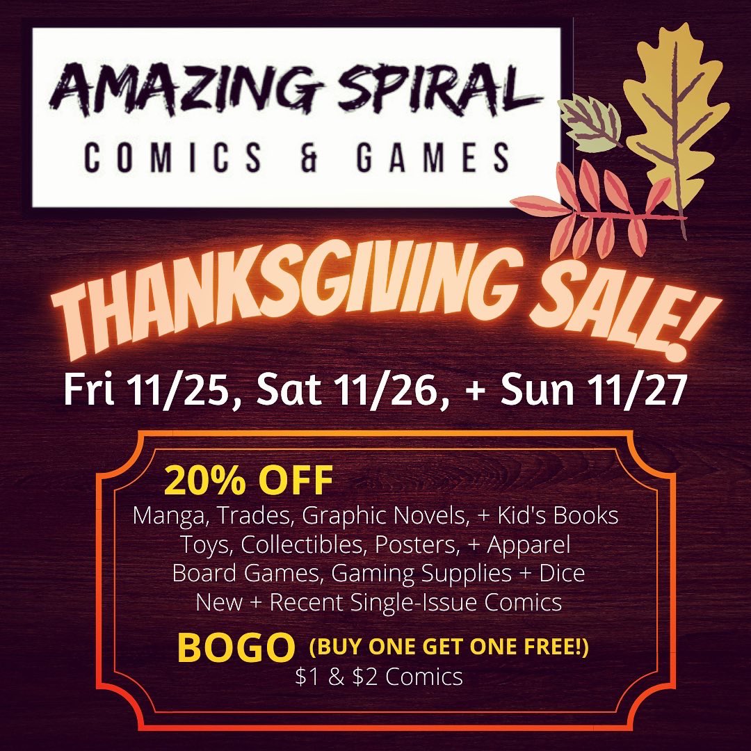 Hey Baltimore,

When you’ve recovered from your adventures at the mall, why not reward yourself with some comics?