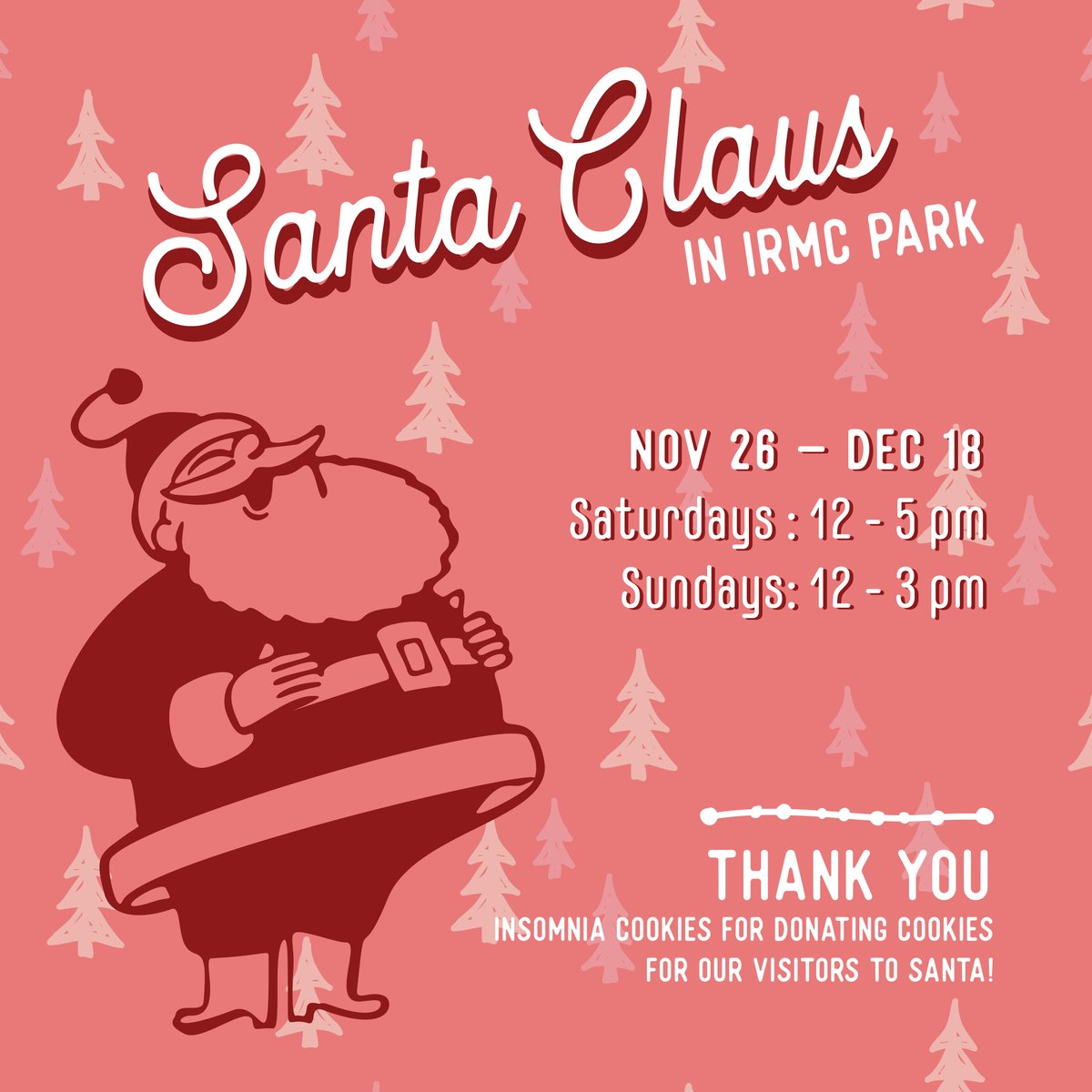 🎅 Santa Claus in IRMC Park 🎅 #DowntownIndiana
Saturday 12 - 5 pm and Sunday 12 - 3 pm

Enjoy Free Parking compliments of First Commonwealth Bank on Saturday.  Visit ow.ly/TeXN50LH3Ll for all the Festival details

#ItsAWonderfulLifeinIndianaPA #IndianaPA #SantaClaus