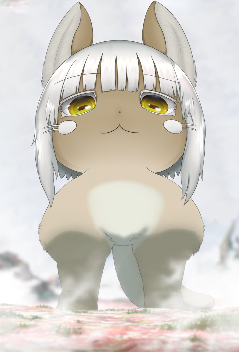 nanachi (made in abyss) 1other animal ears furry yellow eyes white hair horizontal pupils smile  illustration images