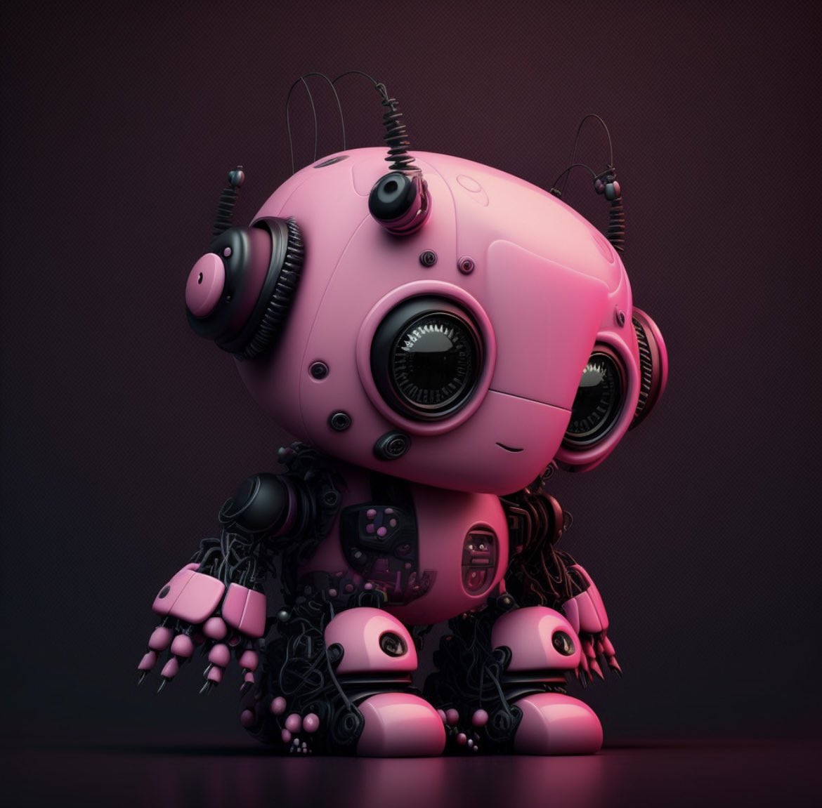 geek_robots's tweet image. My Daily drawing - unique Artwork of a #pink #robot #cute in a Black Friday ambiancy #geekrobots - like and RT and comment if you wish I put it on blockchain !