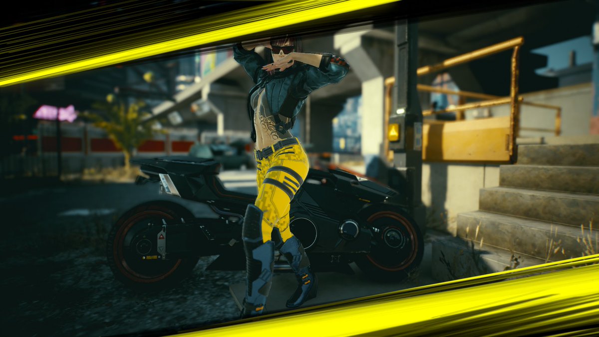 GamingCitize's tweet photo. Photo mode day 😃  #Cyberpunk2077 #Cyberpunk2077PhotoMode #pcgaming #gameart #cyberpunk https://t.co/GIe8pPd2pp