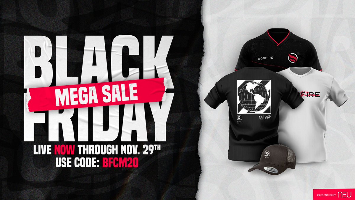 GodfireGG's tweet photo. 🚨 BLACK FRIDAY SALE 🚨

Need GØDFIRE merch? Don't miss these insane deals!

🛒: https://t.co/j1tnW5A8c9 https://t.co/wE4Bmqq4j5