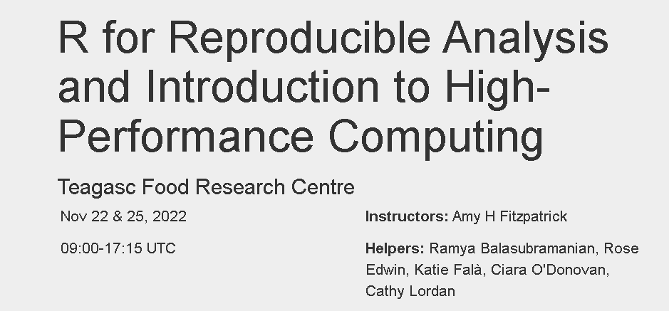AmyHFitzpatrick's tweet photo. Course completed ✅ It was a pleasure to teach a great group #RStats and how to navigate the #HPC at @TeagascFood . Today's highlights were #dplyr and #BLASTn 📊👩‍💻. Many thanks to @forestsomewhere @CiaraM_OD @RamyaBalasubr13 and @WeAreTheWiley for sharing the workload. https://t.co/PAFnWyJj7i