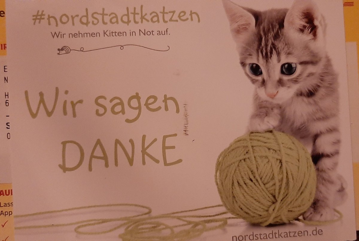 #Nordstadtkatzen 
Vielen Dank, ich hatte heute nach der FoBi nette Grüße im Briefkasten