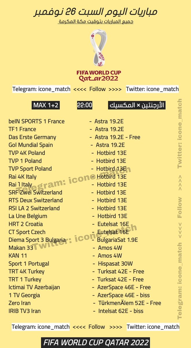 #مباريات_اليوم السبت 

#FIFAWorldCup 
#كأس_العالم_قطر2022