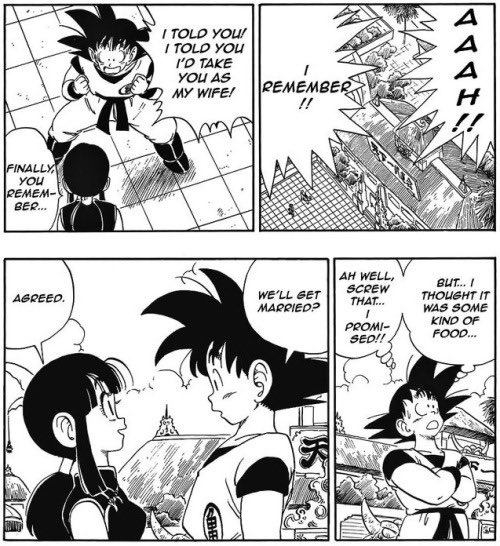 CMmutilation's tweet photo. “Chichi forced goku to marry her.” 

Bitch where?!! https://t.co/IebSPlnVGP