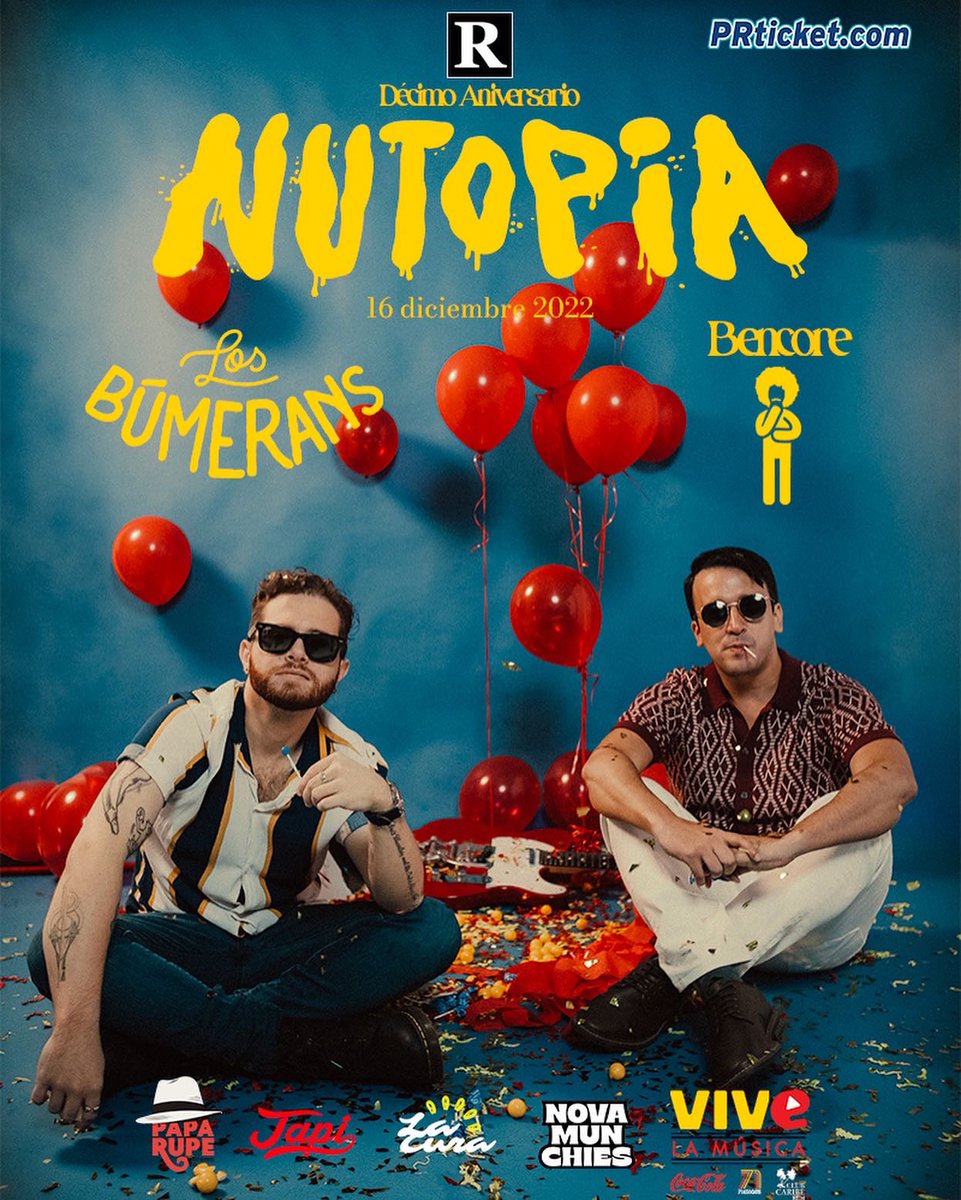 Lo ponemos aquí por si los tuiteros quieren ir. 😂 Nos vemos el 16 de diciembre en <a href="/LaRespuestaPR/">La Respuesta PR</a> 8 PM.

Junto a Los Bumerans y Bencore!

🎈🎈🎈🎈🎈

Vengan a celebrar nuestros diez!!