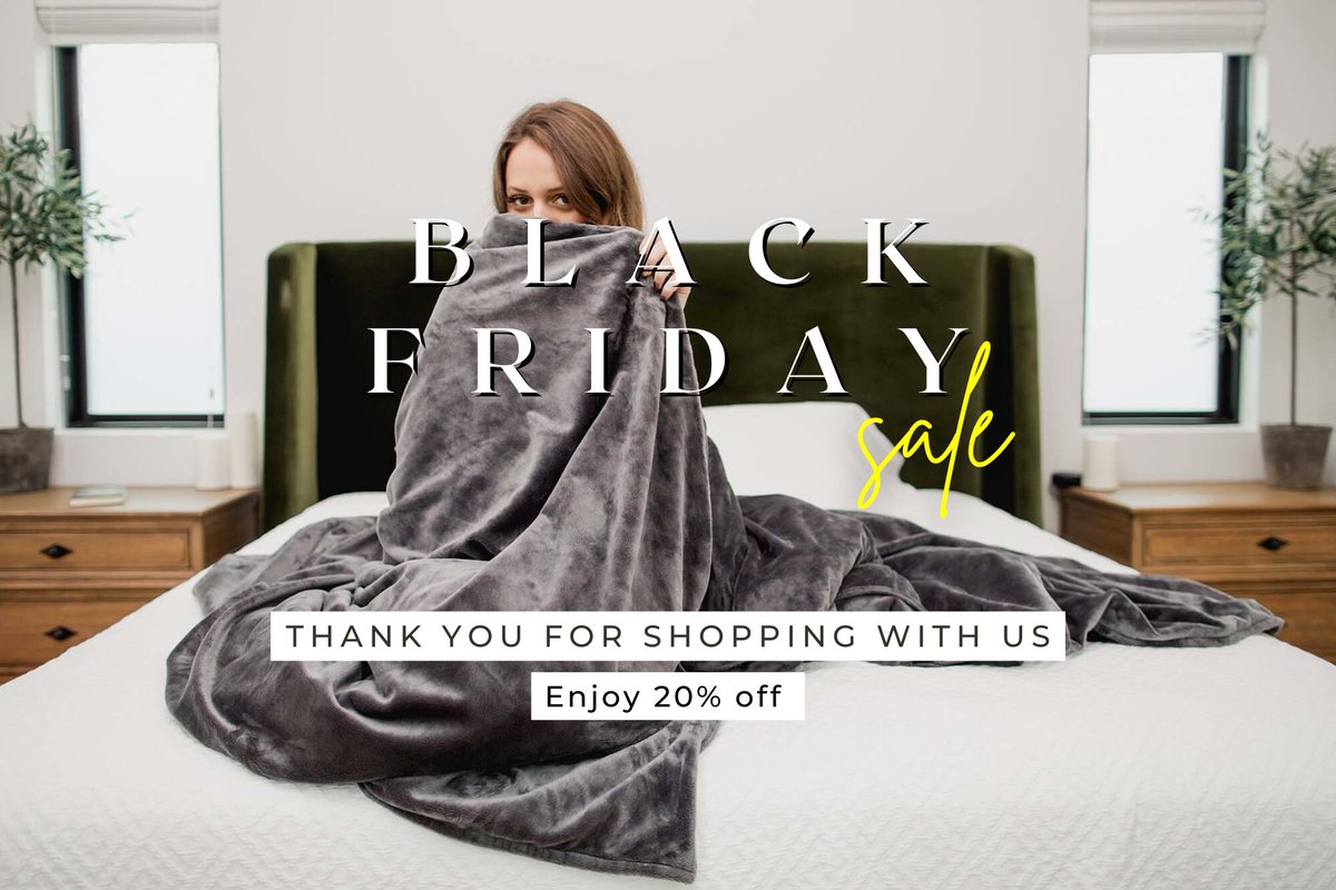 Black Friday Sale is live! Claim your 20% off site-wide today only.

#blackfriday #weightedblanket #sale #blanket #blackfridaysales