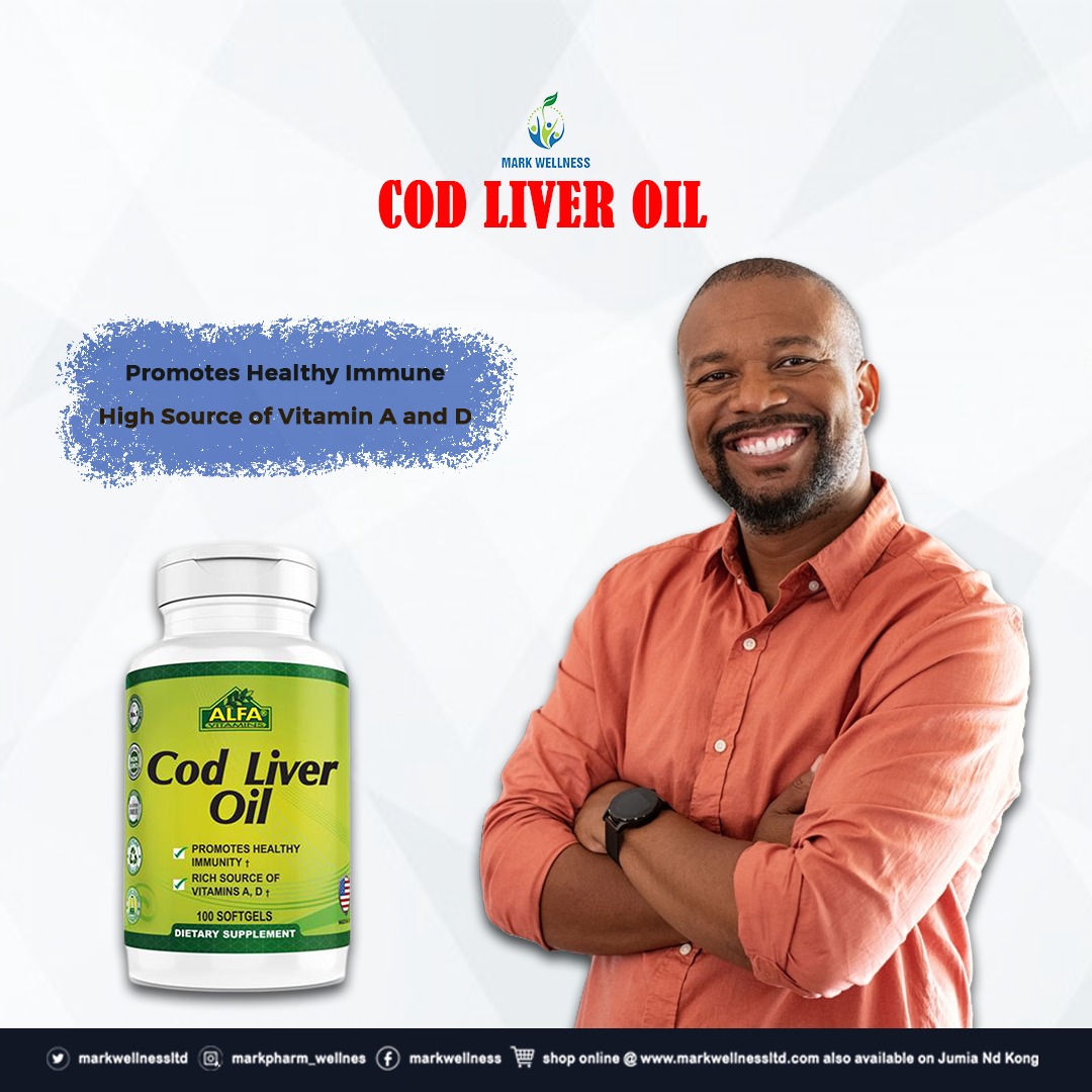 Markwellnessltd's tweet photo. Your body is your priority, care for it with Cod liver oil, it also comes with extra care for your eye.
#codliveroil #immuneboost #eyecare #careforyourbody #brightsight #supplement #pharmacy #Markwellness https://t.co/A5UwgvF6hQ