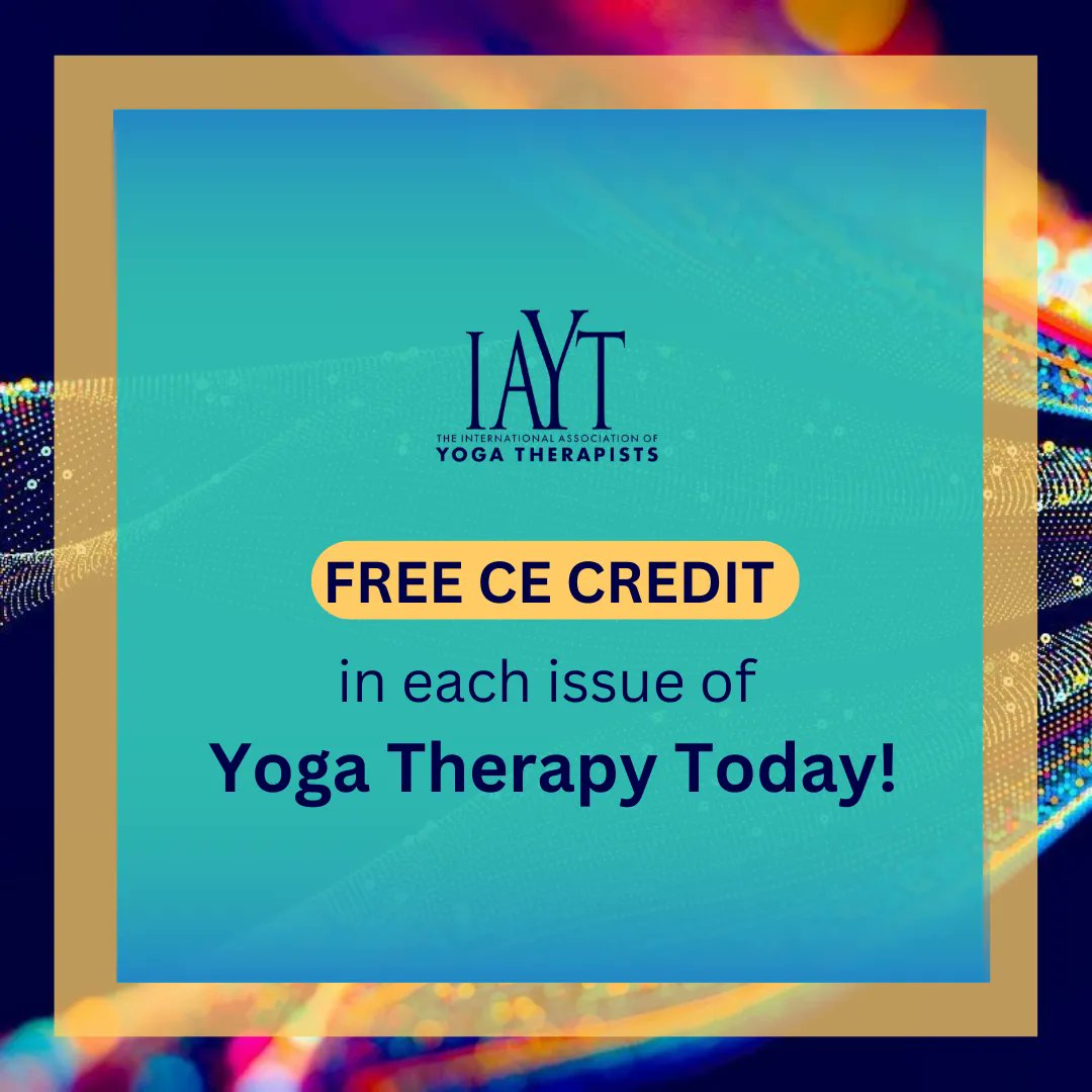 C-IAYTs: Earn free continuing education credit in each issue of IAYT’s member magazine! Read the designated article in Yoga Therapy Today, then take the quiz to earn your complimentary credit—type Yoga Therapy Today in the search box on the APD course: buff.ly/3i3vas1