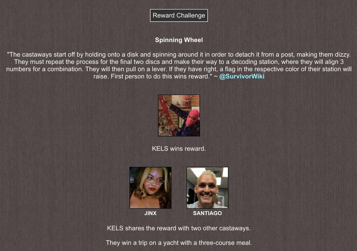 ItzRobynS's tweet photo. EPISODE 13
TRIBE STATUS
REWARD CHALLENGE
IMMUNITY : @meanwhilekels https://t.co/pYnWK0u8wx