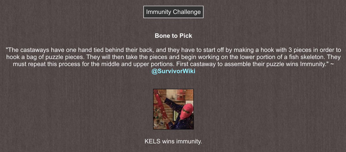 ItzRobynS's tweet photo. EPISODE 13
TRIBE STATUS
REWARD CHALLENGE
IMMUNITY : @meanwhilekels https://t.co/pYnWK0u8wx