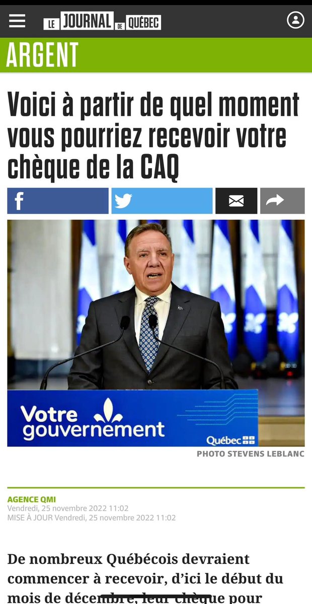 E_Duhaime's tweet photo. François Legault se prend pour le Père Noël! 🎅 

Nous sommes les citoyens les plus taxés et les plus imposés du continent. https://t.co/3M3Jukj7rR