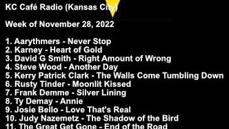 "Moonlit Kissed" from "Alchemy Road" has moved up to #6 on the Nov 28th <a href="/KCCafeRadio/">KC Cafe Radio</a> top 20 chart on <a href="/RadioIndieA/">Radio Indie Alliance</a>.
Listen: spoti.fi/3r3oPyd
Request: kccaferadio.com/rusty-tinder
Website: rustytinder.com

#RadioCharts #AlchemyRoad #RustyTinder #InternetRadio #Top10
