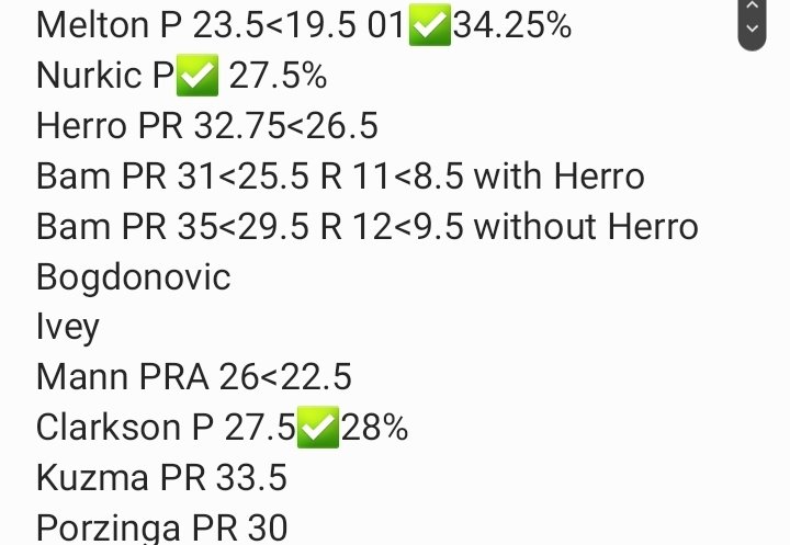 NbaPropPRA's tweet photo. #NBA 11/25/22 #PropBet #1stLook

My 1st look in photo below. The 3 green check marks are plays that are good to go and I'll do full writeups in a bit. The other plays as usual are waiting on news and lines but as always the 2nd number is what we want or lower to pull the trigger. https://t.co/LwaoUAWStL