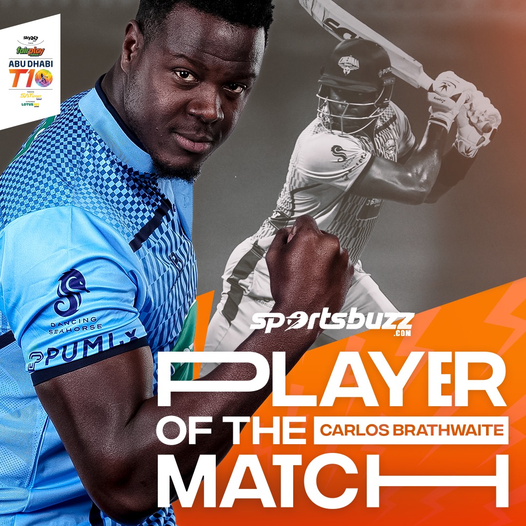 chennai_braves's tweet photo. What an evening for @CRBrathwaite26 🤯

4️⃣4️⃣* runs 
1️⃣9️⃣ balls 

4️⃣ wickets
3️⃣ runs 

A true match winner with bat &amp; ball🏏

#AbuDhabiT10 #InAbuDhabi    #CricketsFastestFormat https://t.co/EiQqPsgPwN