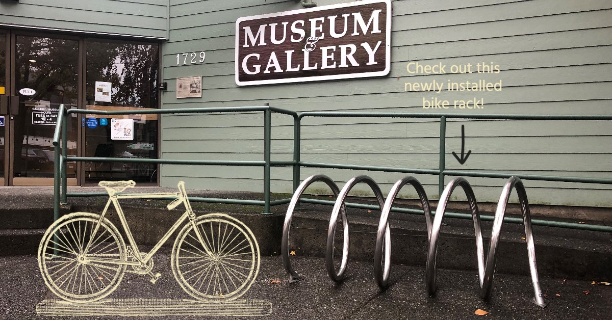 TownofComox's tweet photo. Just in time for the special events in the downtown area over the holidays - more new bike racks! #cyclists #alternativetransportation #downtown #museum #shoplocal #takeabike https://t.co/KcyfupH74x