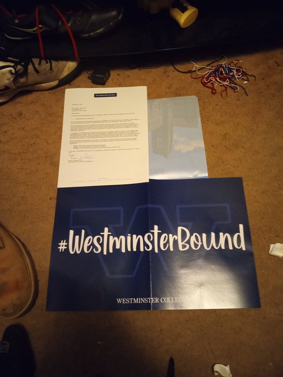 Very happy to announce that I have received my first acceptance letter to further my education at Westminster College #gotitans