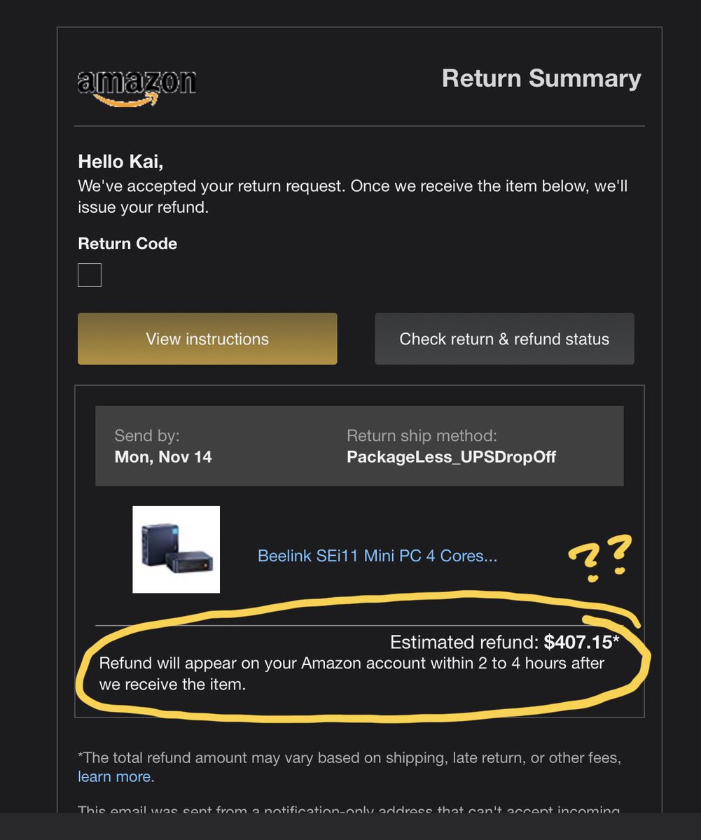Kaichao's tweet photo. @amazon is just holding on to my money… I’ve been following instructions, waiting patiently… but I think I should start charging interest, and for my time 😡#amazonfail #amazonreturn #amazonissues #KnewThereWasGoingToBeAProblem #CustomerServiceFail https://t.co/LGqppuKHA3