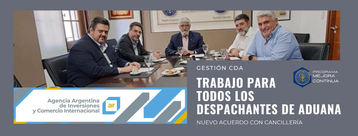 📍El CDA genera trabajo genuino para todos los colegas del país
Nuevo acuerdo con @CancilleriaARG para que los Despachantes de Aduana del país se sumen al "Desafío Exportador 2022" 
#ProgramaMejoraContinua
cda.org.ar/detalle_notici…