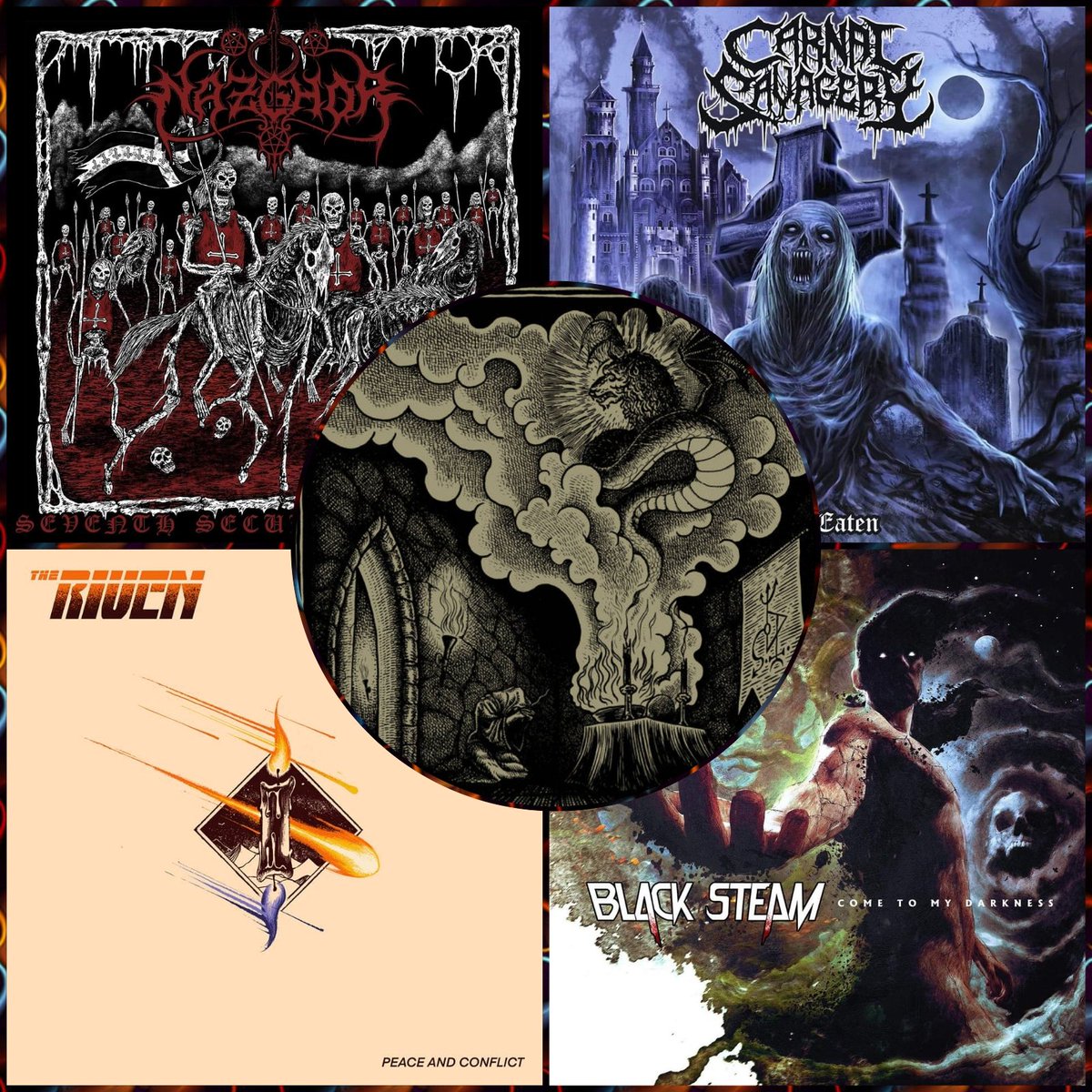 Vegmarg's tweet photo. NEW RELEASES THIS WEEK! #Nazghor @CarnalSavagery #Ofermod #TheRiven #BlackSteam #Unformulas #Steelwings #Blackpaisley #Katapult #Ofdrykkja #Dertrauerschwan 🇸🇪 https://t.co/NmW52iBtNj