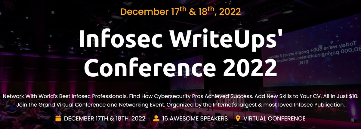 tuhin1729's tweet photo. 🚨Giveaway Alert🚨
I've an extra ticket for https://t.co/Jp945RcGmU (Hosted by @InfoSecComm)

How to participate:
1. Follow me and @InfoSecComm.😋
2. Retweet this tweet. 😎
3. Tag your friends so that they can also participate. 😁

Winner will be chosen randomly on 3rd December. https://t.co/cLipN6X5Sz