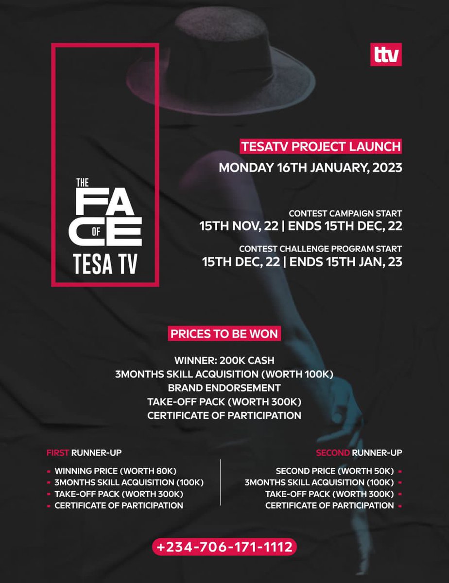 TesaRadio's tweet photo. Are you bold, smart and intelligent, and you've got what it takes to be the face of tesa TV, then register with this link👇👇

https://t.co/vrP5mWZd5X
#tesaradio Remote #BBNaija Senegal https://t.co/tpaAzK4bnR
