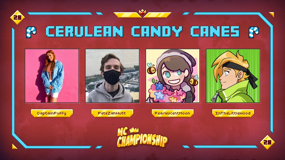 MCChampionship_'s tweet photo. 👑 Announcing team Cerulean Candy Canes 👑

@CptPuffy @PeteZahHutt @PearlescentMoon @InTheLittleWood

Watch them in MCC on Saturday December 3rd at 8pm GMT! https://t.co/9GWOsy2mk7