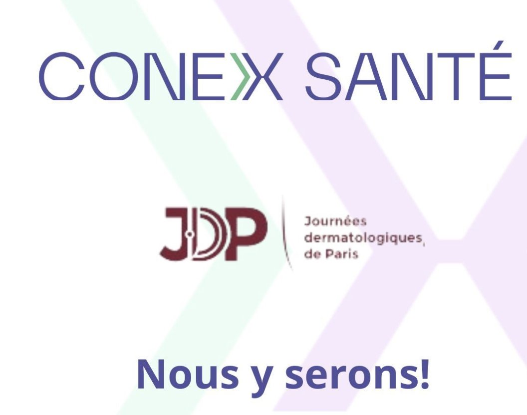 ConexSante's tweet photo. ✅ Nous participons aux Journées dermatologiques #JDP2022 qui se déroulent au palais des congrès de Paris, porte Maillot!

📍Venez nous voir sur notre stand 25B ! 
Nous serons ravis de répondre à vos questions sur la #téléexpertise pour les #dermatologues !

Proximité - Rapidité https://t.co/piHXf6U9KL