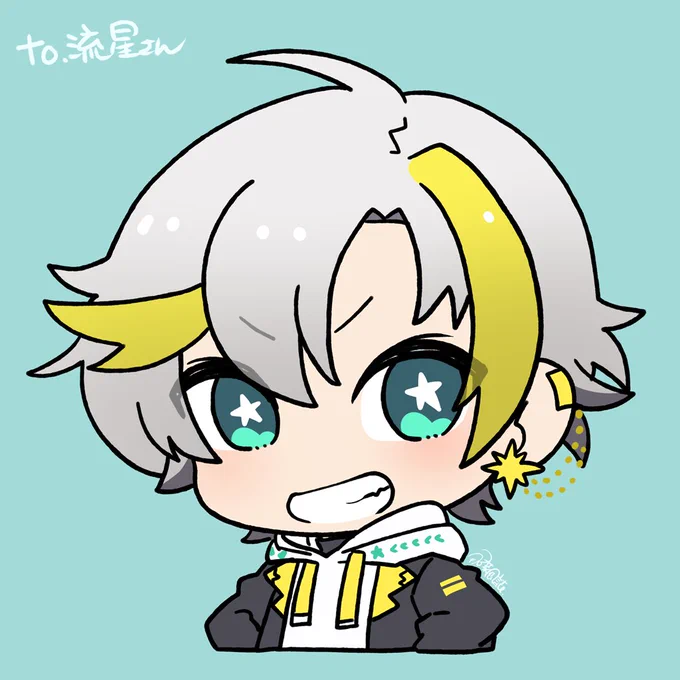 流星さん!( )また描けて楽しかったです!キラッとおめめ、描くのがとても楽しいのでまた描きたいです!#流星図 