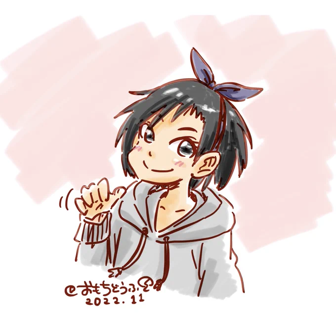 ホテル王にパーカーを着て頂きました(*'-`)q#天国大魔境 #イラスト 