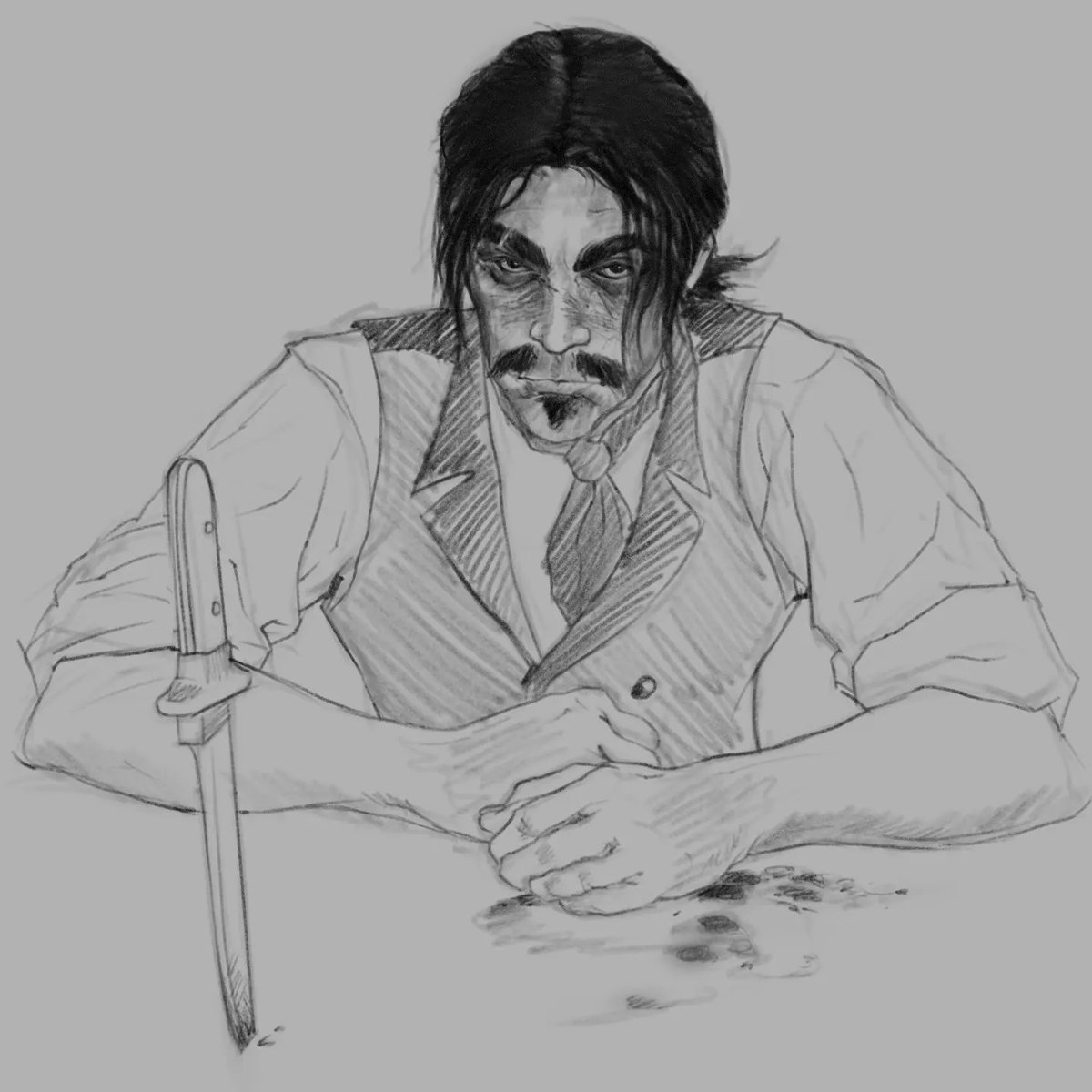 Autiwara's tweet photo. I've been busy- #RDR2 #RDR2fanart #arthurmorgan #JohnMarston #art #sketch https://t.co/MnaxhprqQM