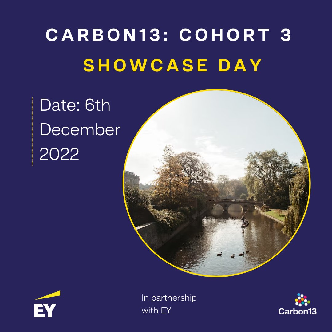 🖐️Hi Cambridge, Want to dedicate your career to saving the planet but don’t know where to start? So did many of our founders before they decided to use entrepreneurship as a way to make a difference on the climate crisis. Hear them pitch on Dec 6th: eventbrite.co.uk/e/carbon13-coh…