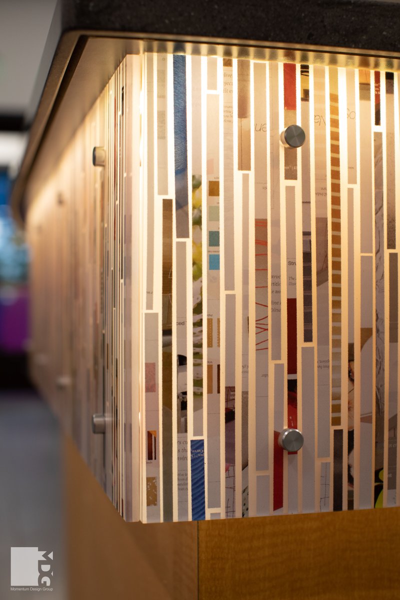 It is all in the details! This panel comprises recycled magazine pieces and offers a playful take on reuse and recycling!
PC: Steve Silverman
#mdgarch #architecture #reuse #phs #magazine #3form