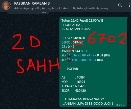 PakRamlan's tweet photo. SAH LAGI DONG KAWAN MANTAP KITA SIKAT LAGI 2D BB SELAMAT BUAT YANG SUDAH IKUTAN JP ANGKANYA PAKDE..#angkahongkong #paitohongkong #togelovers #TogelHK #togeljitu #togelhariini #togelhongkong #prediksitogel #prediksihongkong #prediksijitu #PrediksiHk #prediksitogelhongkong https://t.co/zmEuUOs01Q