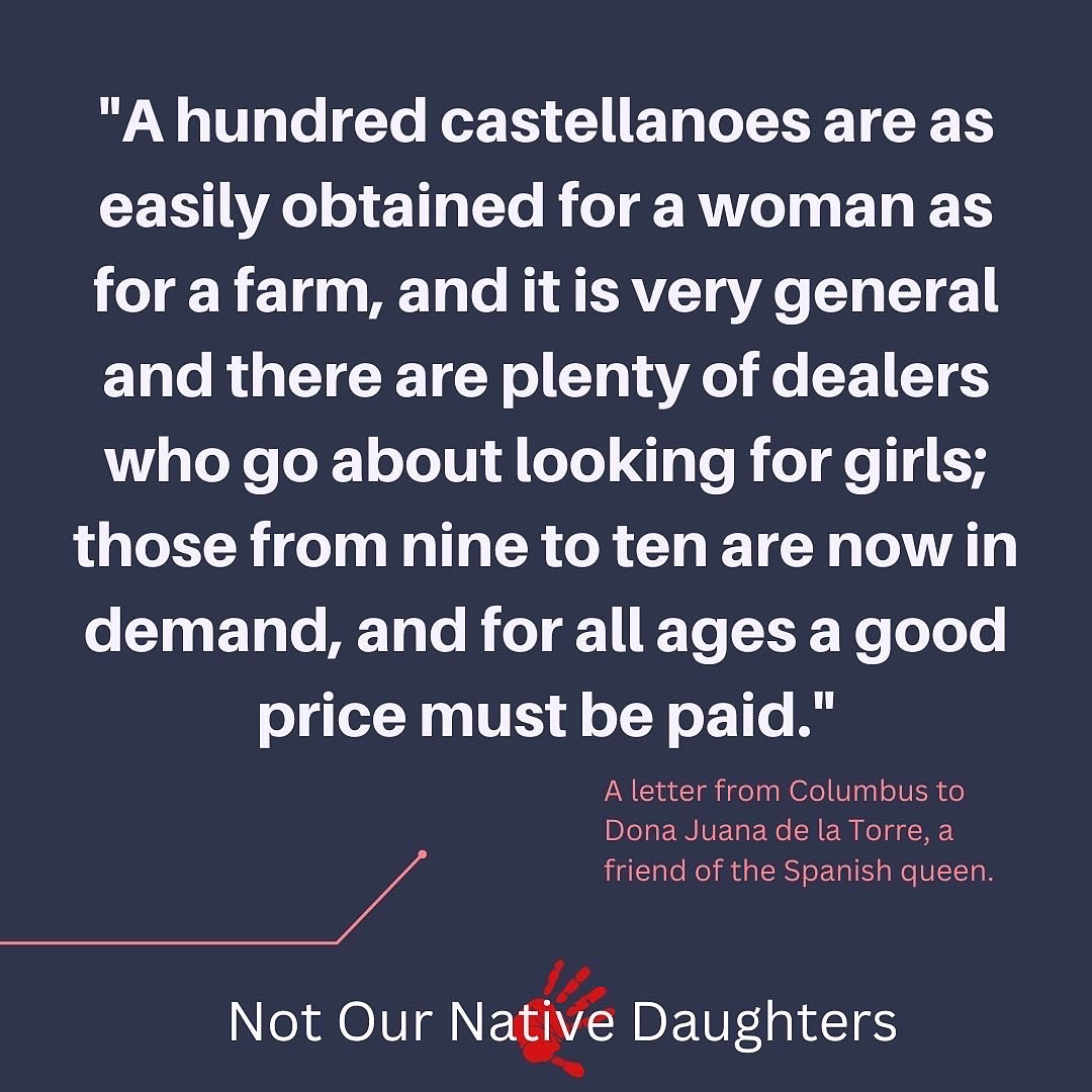 VoteGreyBull's tweet photo. We undo #colonization by educating on the truths of the atrocities of the colonial era.  #christopherColumbus was the first #childsextrafficker in #NorthAmerica https://t.co/6H0LO6rEmy