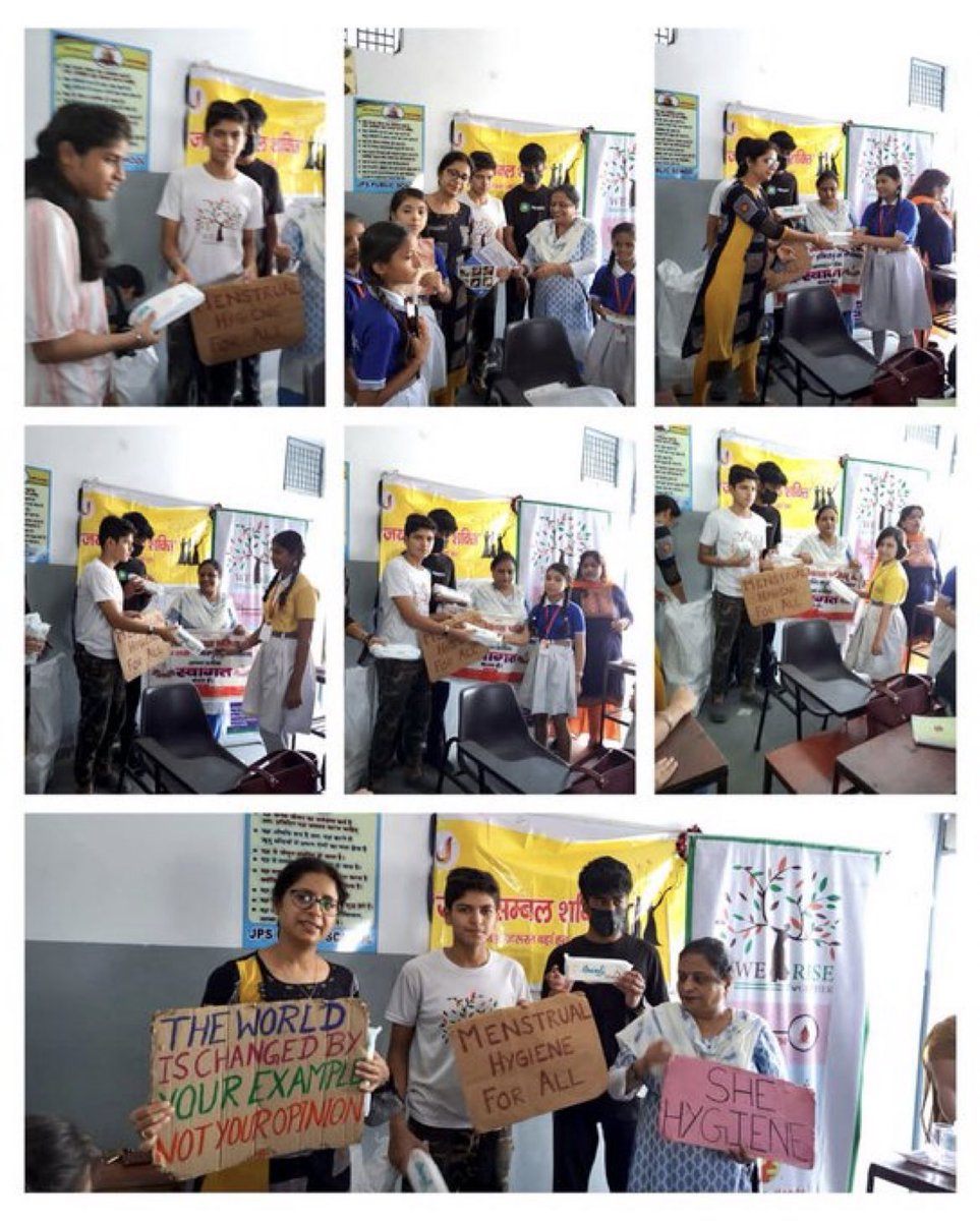 #SheHygiene #Drive29
<a href="/_WeRiseTogether/">WeRiseTogether</a> team made another step towards ending #menstrualpoverty
We donated compostable sanitary pads to 172 girls who were in dire need 

<a href="/UN_Women/">UN Women</a> <a href="/AminaJMohammed/">Amina J Mohammed</a> <a href="/UNICEF/">UNICEF</a> <a href="/GirlUp/">Girl Up</a> <a href="/smritiirani/">Smriti Z Irani</a> <a href="/ashokkp/">Ashok Pandey</a> @unhabitatyouth