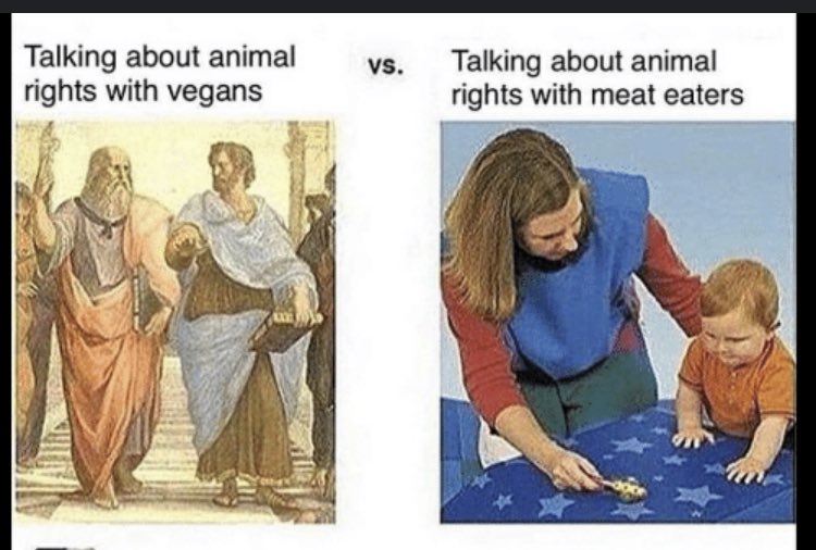 @leecych <a href="/Veganella_/">Veganella 🥦</a> <a href="/Jimbobbatron/">jimbobbatron</a> Read the text sir:
“To entice them meat eaters”  ¯\_(ツ)_/¯

Kind of like when you’re getting a baby to eat solids. Here comes the choo choo train…