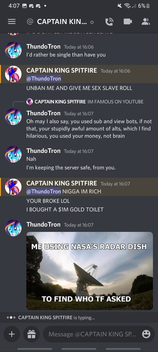 BurstLord513's tweet image. Well @kingdarklord117 is back once again, and now I'm his new target, how fascinating, and rather funny

I am sooo scared, but nah, more grossed out at his hideous picture.