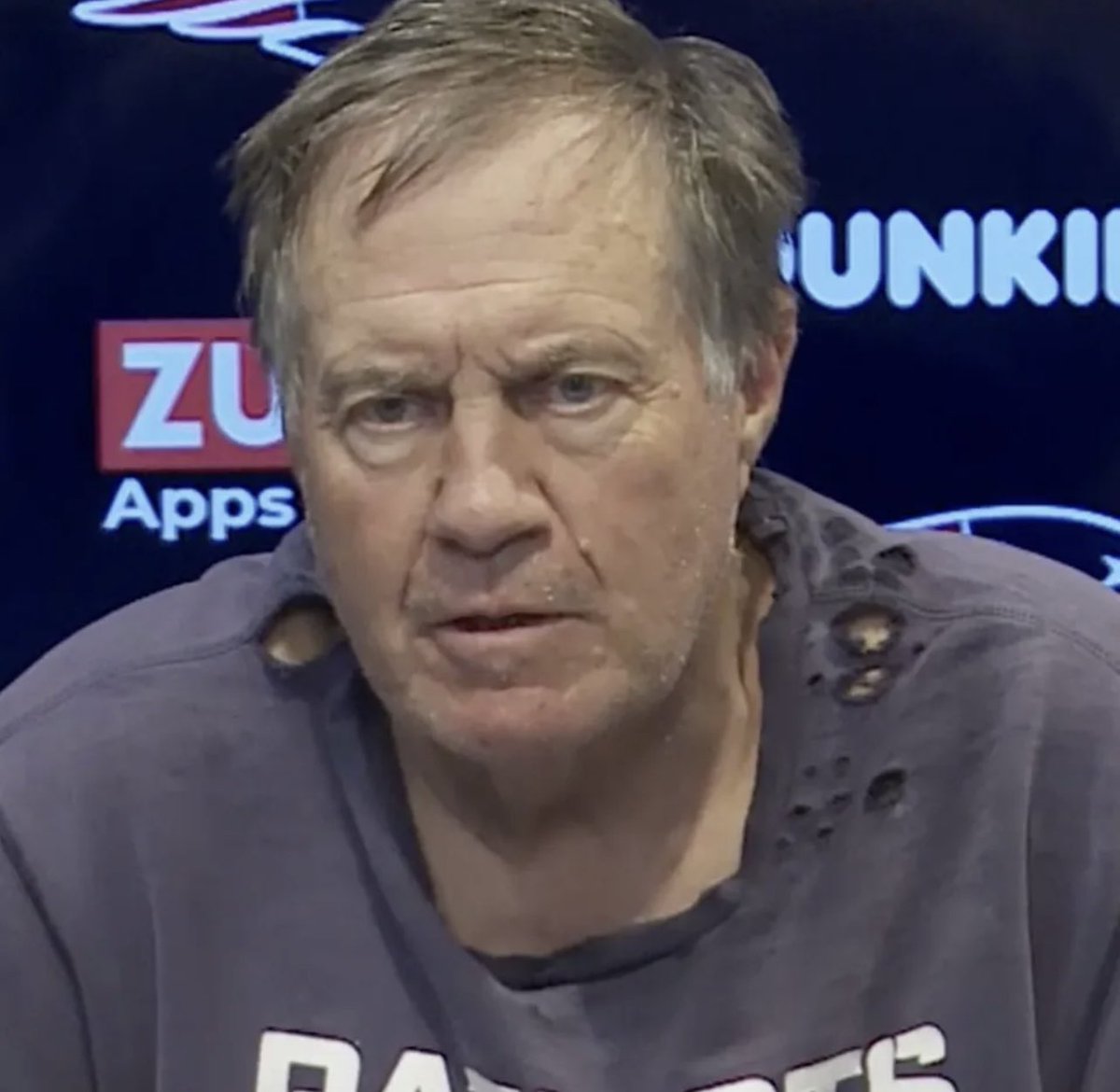 Bill Belichick looks like he’s made 4 trips to Home Depot, reorganized the garage, and is about to “rest his eyes” on the recliner while golf is on