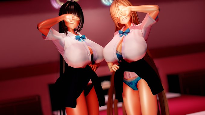 「へぇ～御主人様こういうのが好きなんだ?」
「・・・・・・っ///」

Model / 一之瀬アスナ(バニー) 角楯カリン(バニー)(たららたらこ様) 