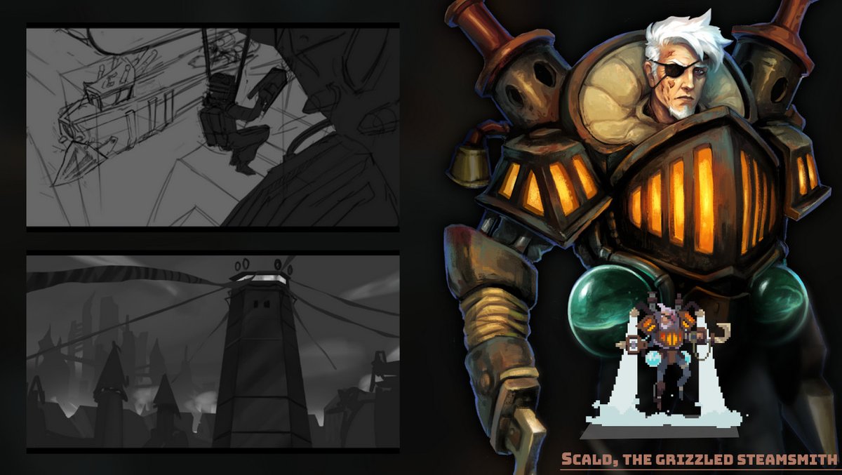 We're looking for a #VoiceActor to voice this guy, in a sweet AF cinematic trailer we're making for Steamhounds...

👀Interested? Hit us up: forms.gle/AUkCewhYr91X9d…

#gamedev #indiedev